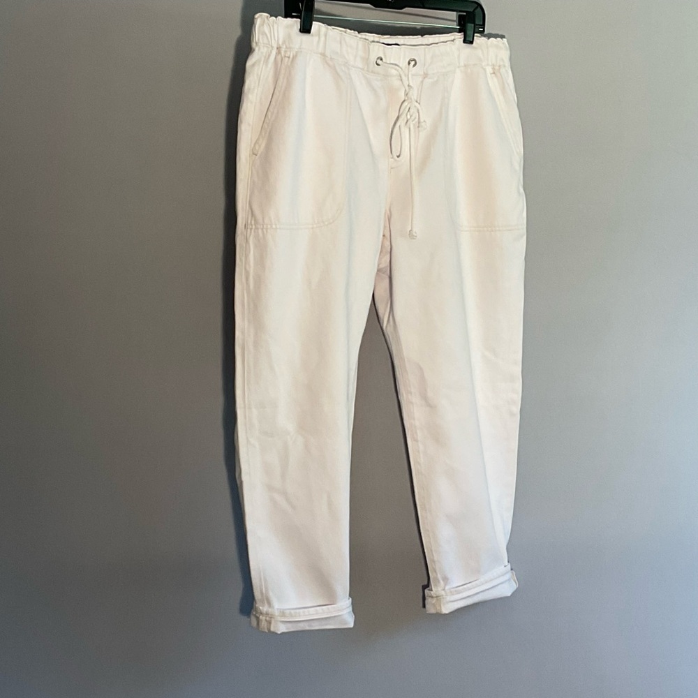 J.Crew Men’s NWT White Cotton Drawstring Pants Size 32 Elastic Waist - Picture 15 of 16
